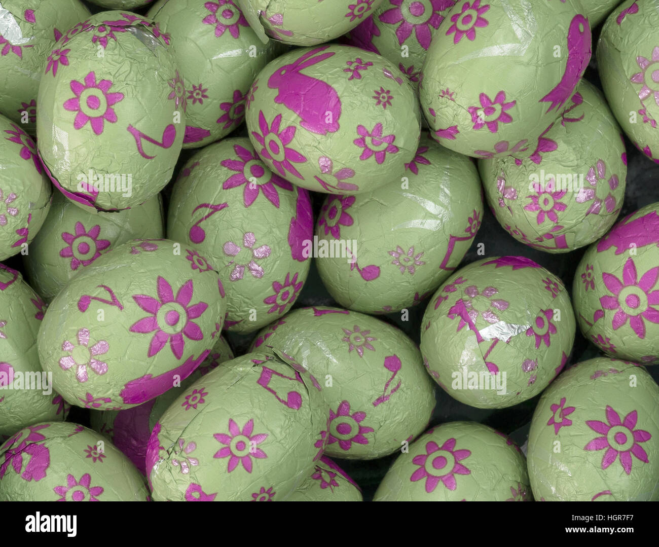 Colorful chocolate easter eggs - Isolated on white Stock Photo - Alamy