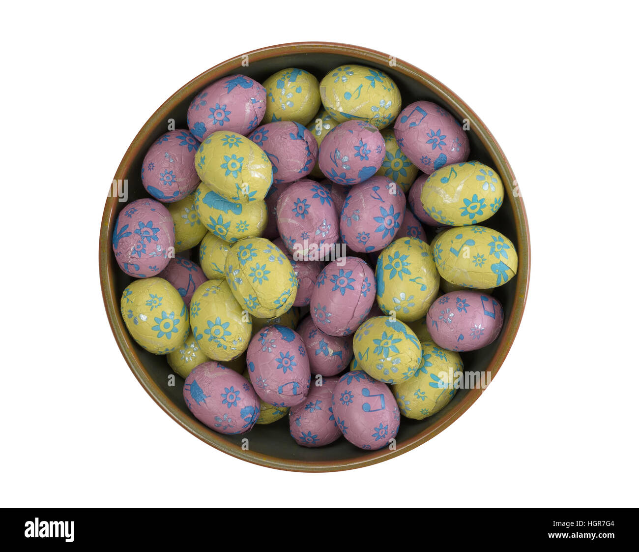 Colorful chocolate easter eggs - Isolated on white Stock Photo - Alamy
