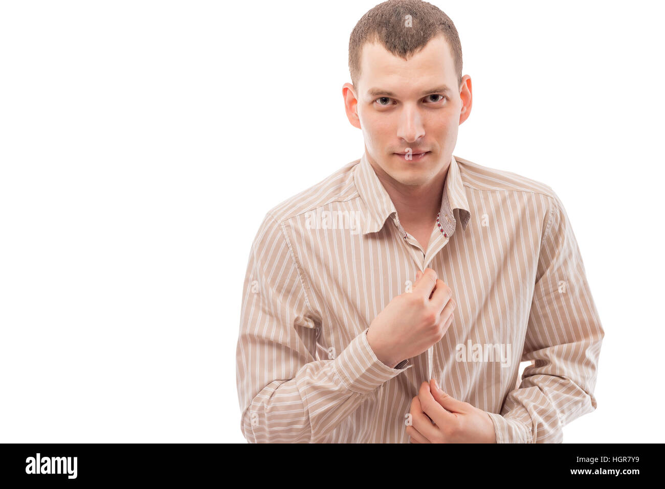 young businessman portrait on white background isolated Stock Photo - Alamy