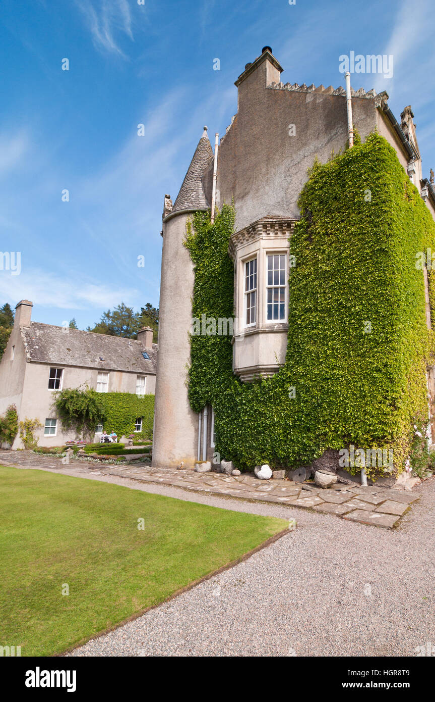 Ivy growing over an old stone Scottish castle Stock Photo