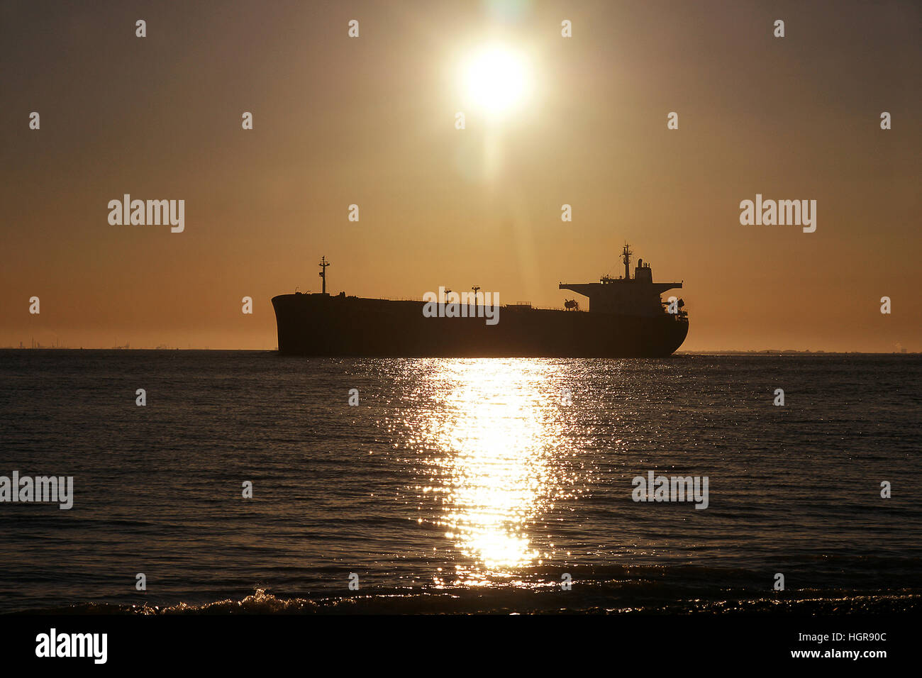 Oil tanker ship, merchant vessel Stock Photo