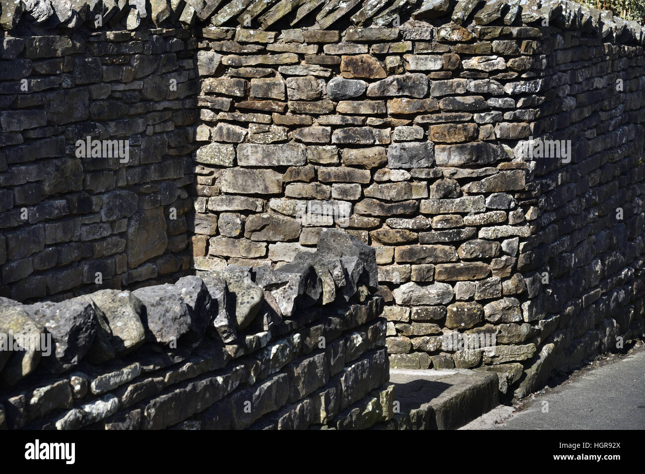 Stone walls, Dent village, Cumbria, Yorkshire Dales National Park, England, UK Stock Photo