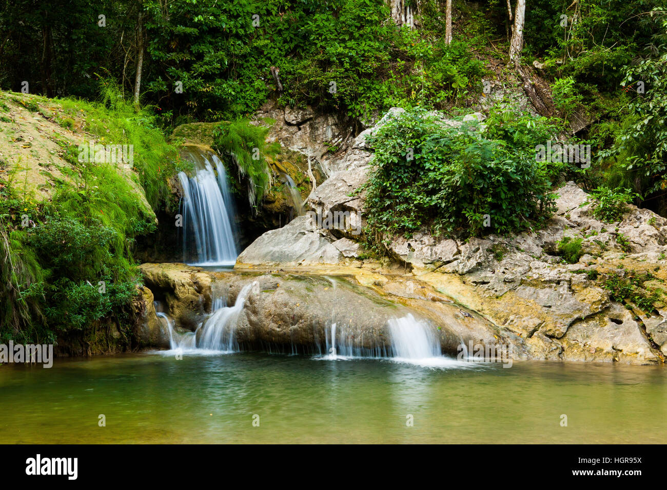 Beautiful Waterfall in Soroa, (Vinales) Pinar del Rio, Cuba Stock Photo