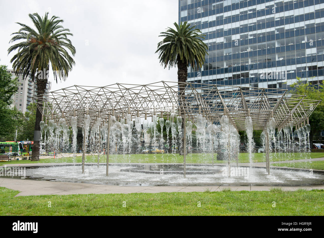 The Coles Fountain the Parliament Gardens Reserve in the CBD of Melbourne, Victoria Australia Stock Photo