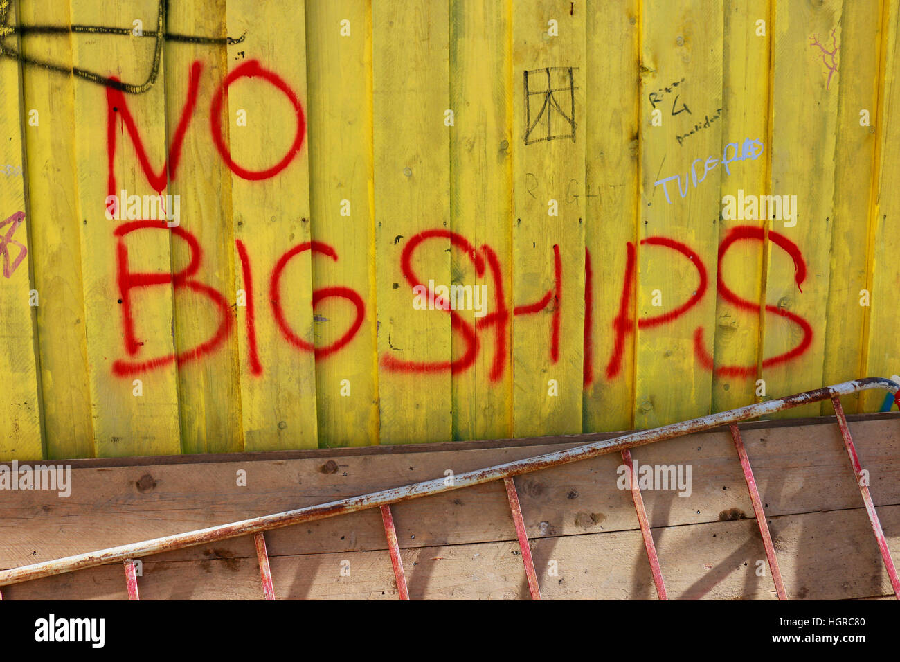 'No Big Ships' - Protest gegen grosse Passagierschiffe nahe der Lagunenstadt Venedig und den negativen Auswirkungen des Massentourismus, Venedig, Ital Stock Photo
