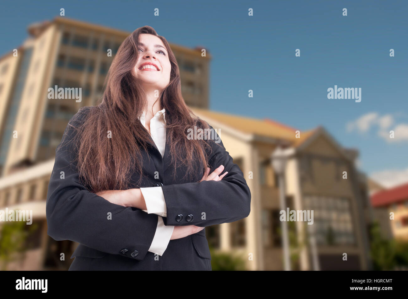 Low Angle Hero Shot Female Stock Photos Low Angle Hero Shot