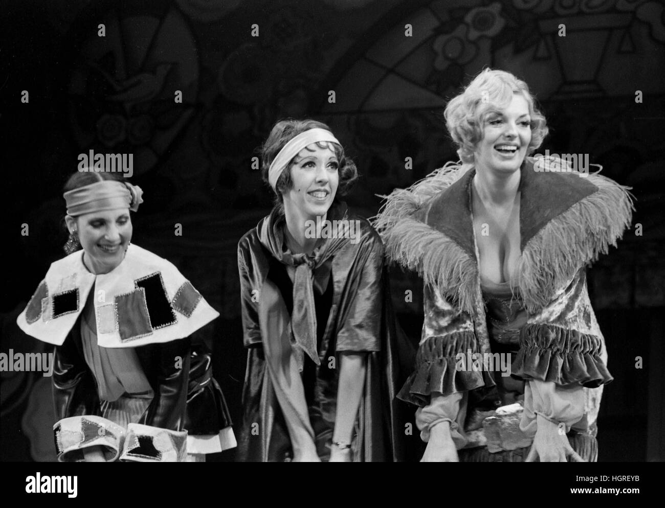 K.C. Townsend on the right, and Pat Lysinger in the middle, in the 1971 production of No No Nanette. The dancer on the left is unidentified. Stock Photo