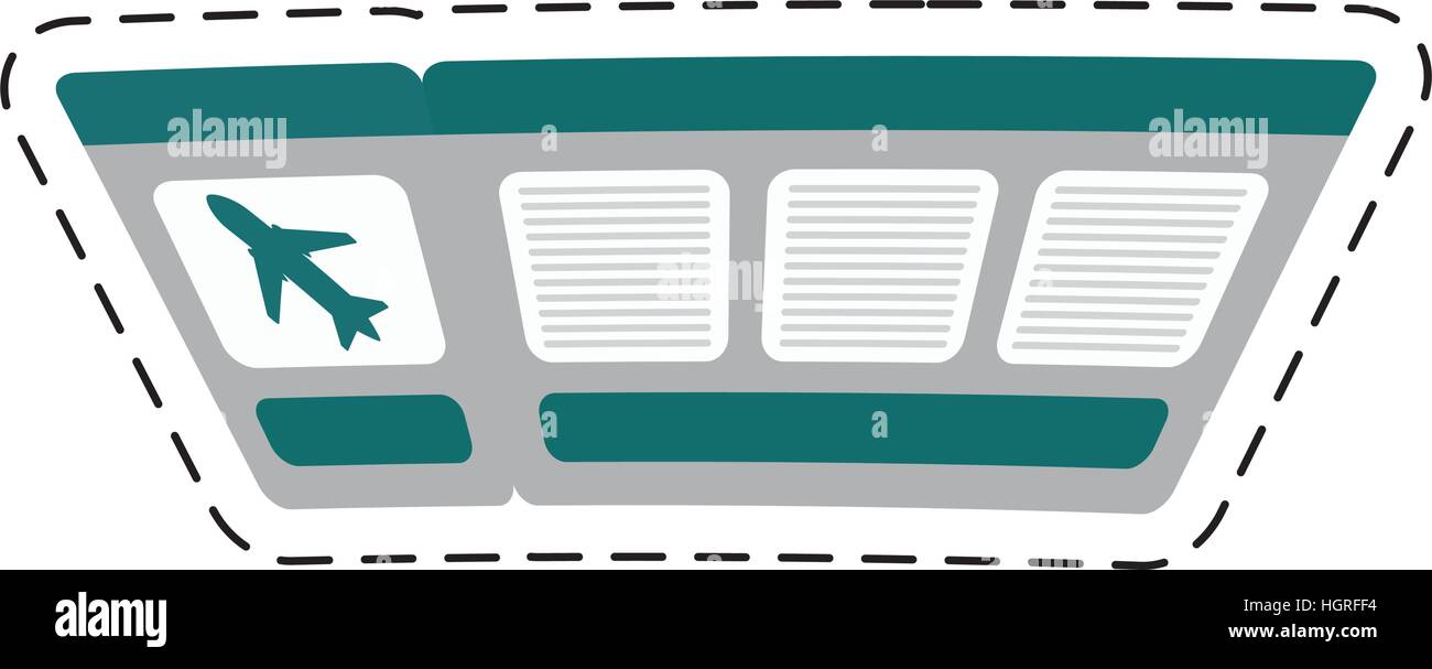 ticket airplane travel cut line vector illustration eps 10 Stock Vector ...