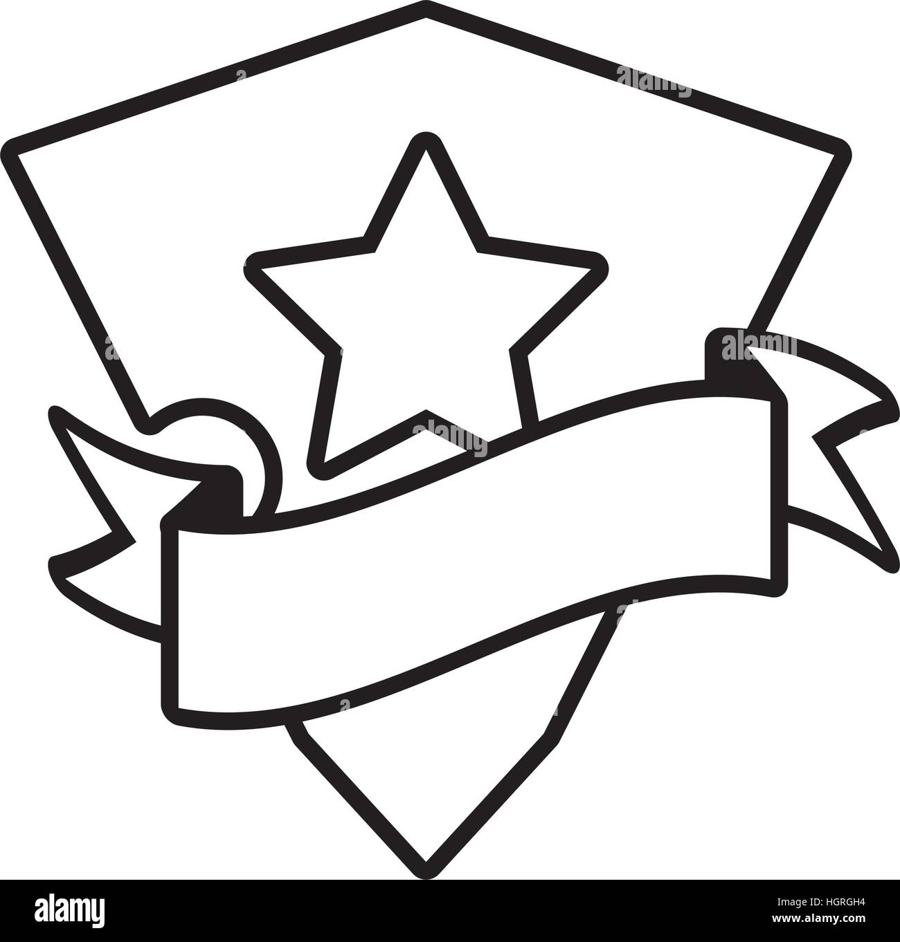 shield star stamp outline empty vector illustration eps 10 Stock Vector ...