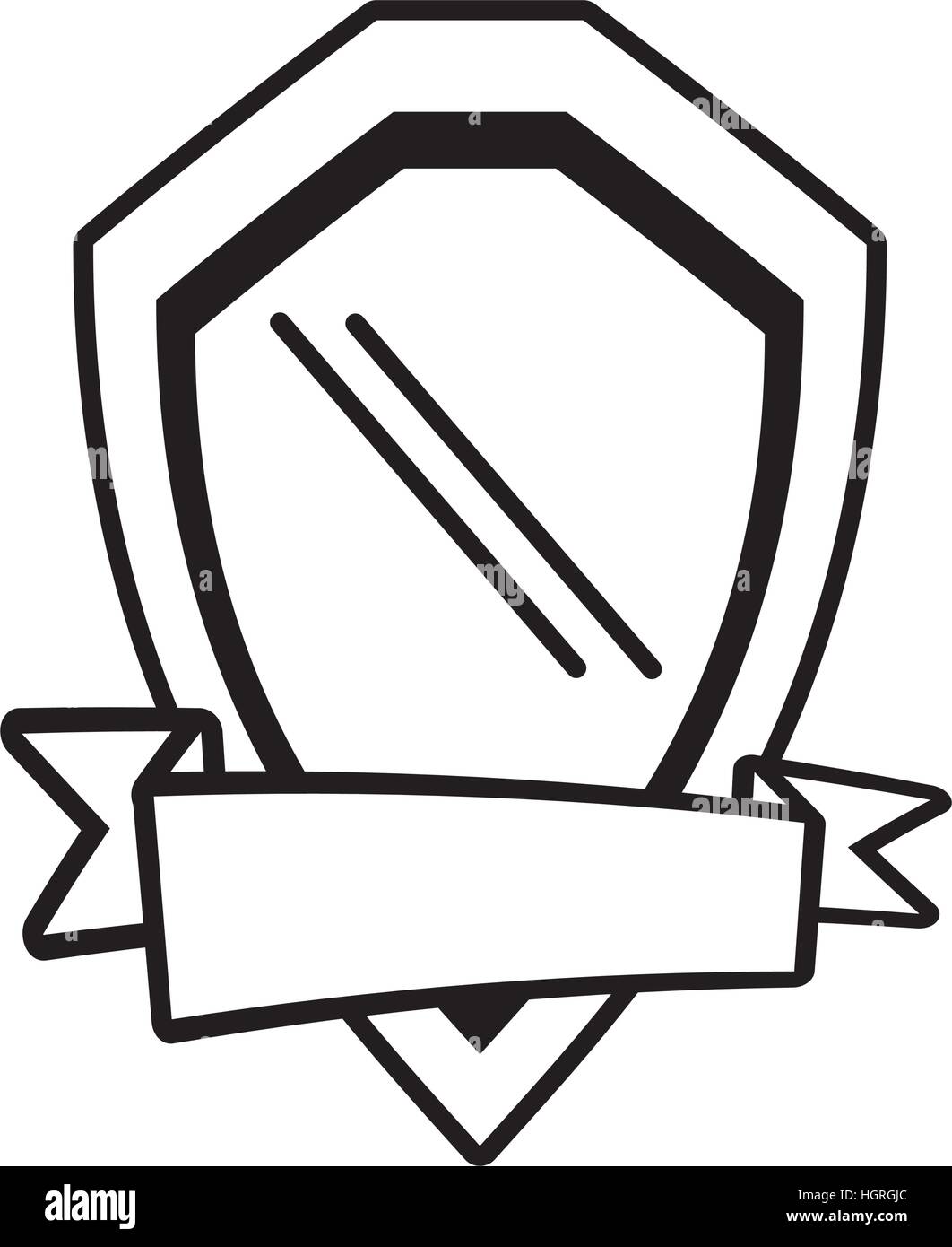 Emblem Vector Outline shield guarantee emblem ribbon outline empty vector illustration eps 10 ...