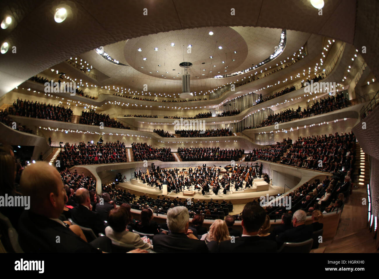 Hamburg, Germany. 11th Jan, 2017. The concert hall of the Stock Photo