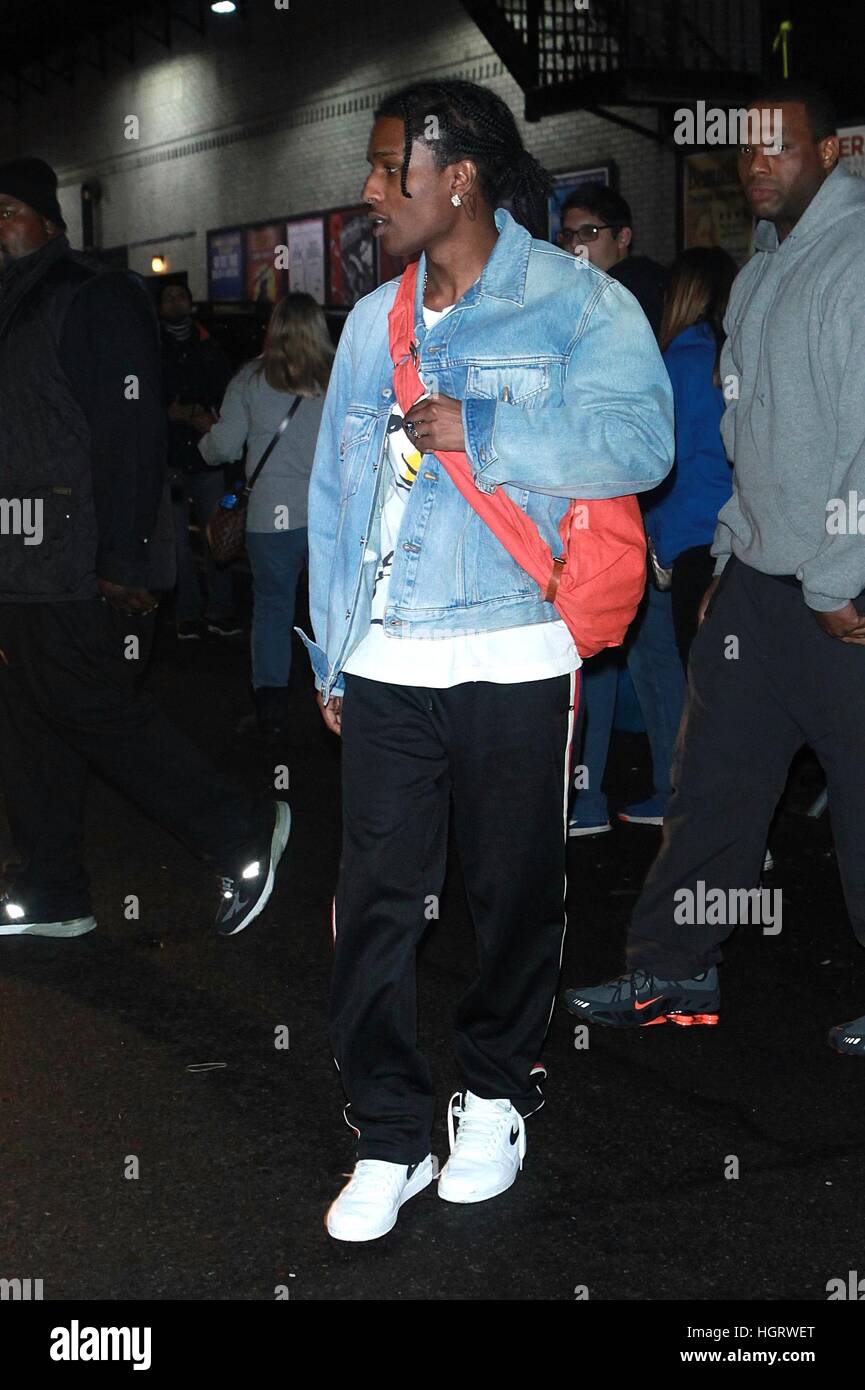 New York, USA. 12th Jan, 2017. ASAP Rocky at The Late Show With Stephen ...
