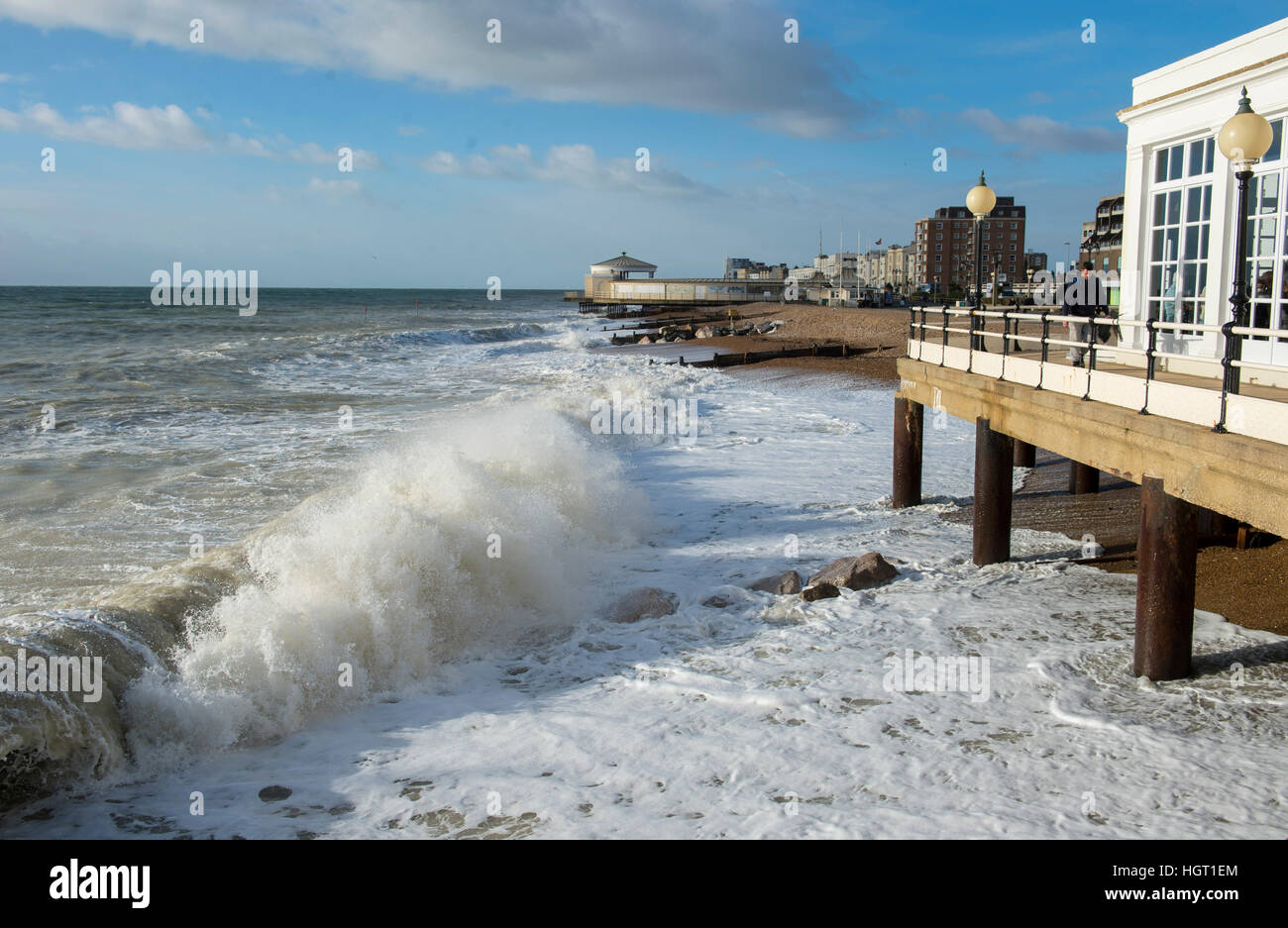 Worthing seafront waves hires stock photography and images Alamy