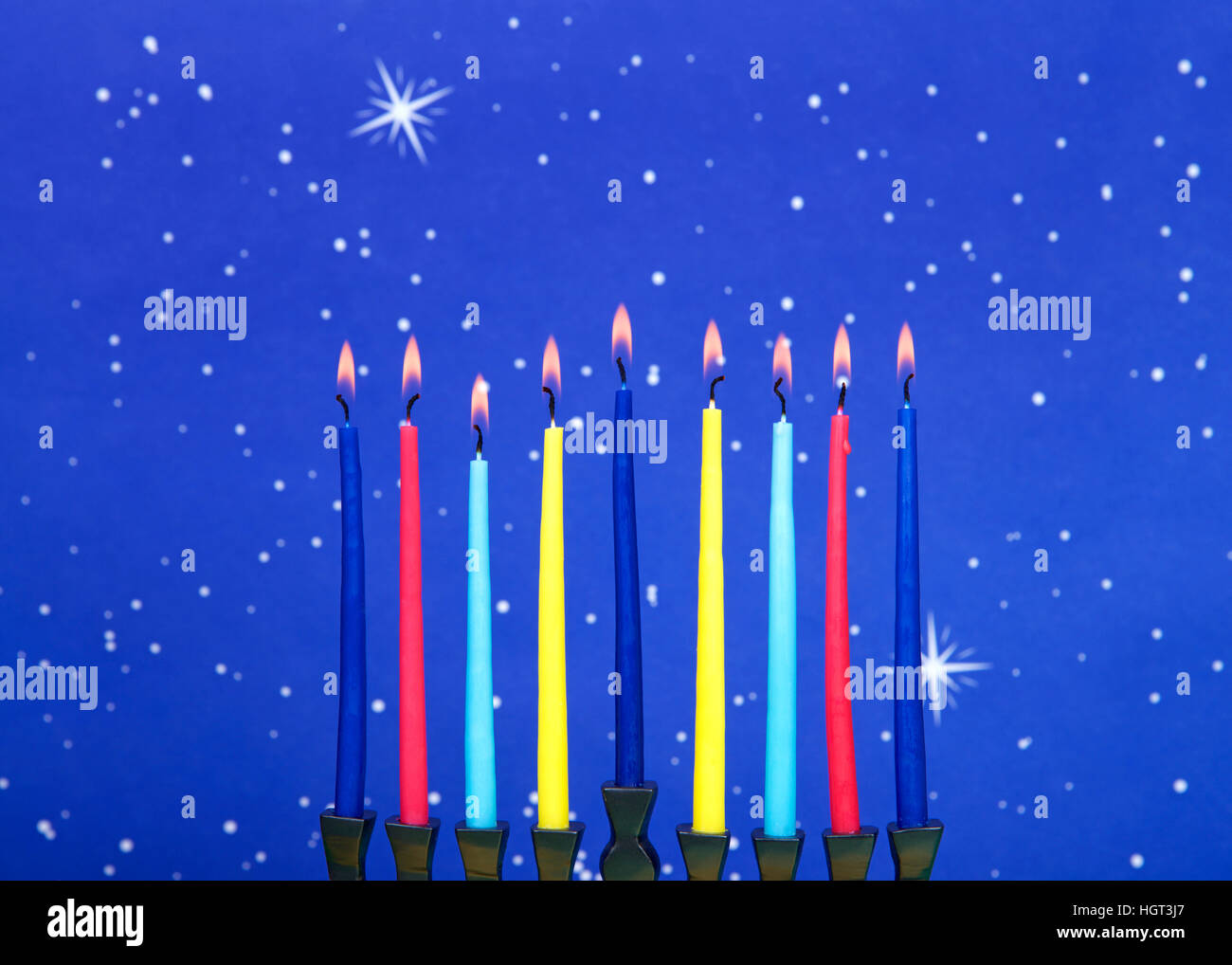 Chanukah menorah with candles hires stock photography and images Alamy