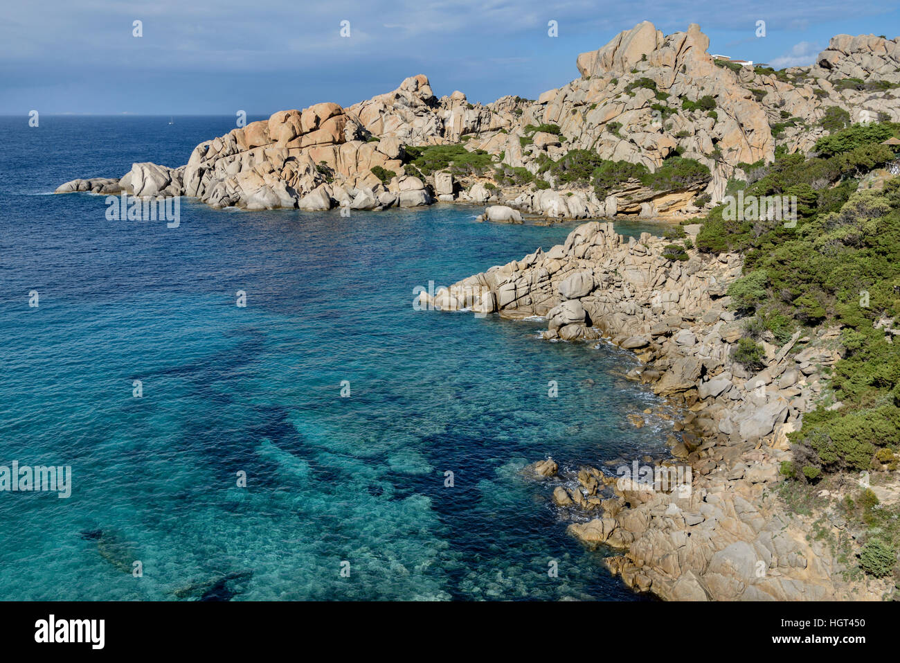 Rugged rocky coast, Capo Testa Peninsula, Santa Teresa de Gallura, Sardinia, Italy Stock Photo