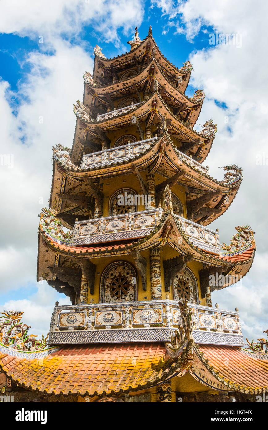 Bell tower, Linh Phuoc Pagoda, Đà Lạt, Lâm Đồng Province, Vietnam Stock Photo