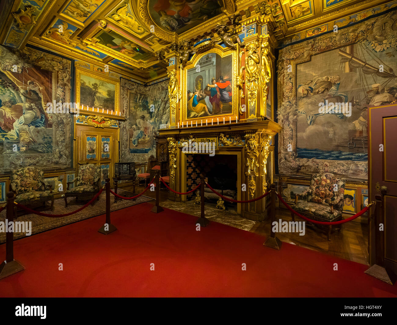 Interior With Artwork Chateau De Cheverny Loir Et Cher Departement France Stock Photo Alamy