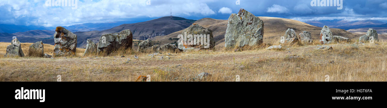 Prehistoric archaeological Karer site of Zorats, Sisian, Syunik Province, Armenia, Caucasus, Middle East, Asia Stock Photo