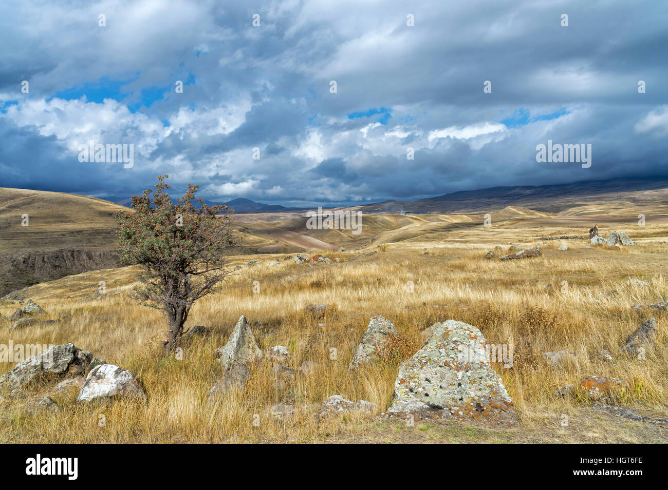Prehistoric archaeological Karer site of Zorats, Sisian, Syunik Province, Armenia, Caucasus, Middle East, Asia Stock Photo