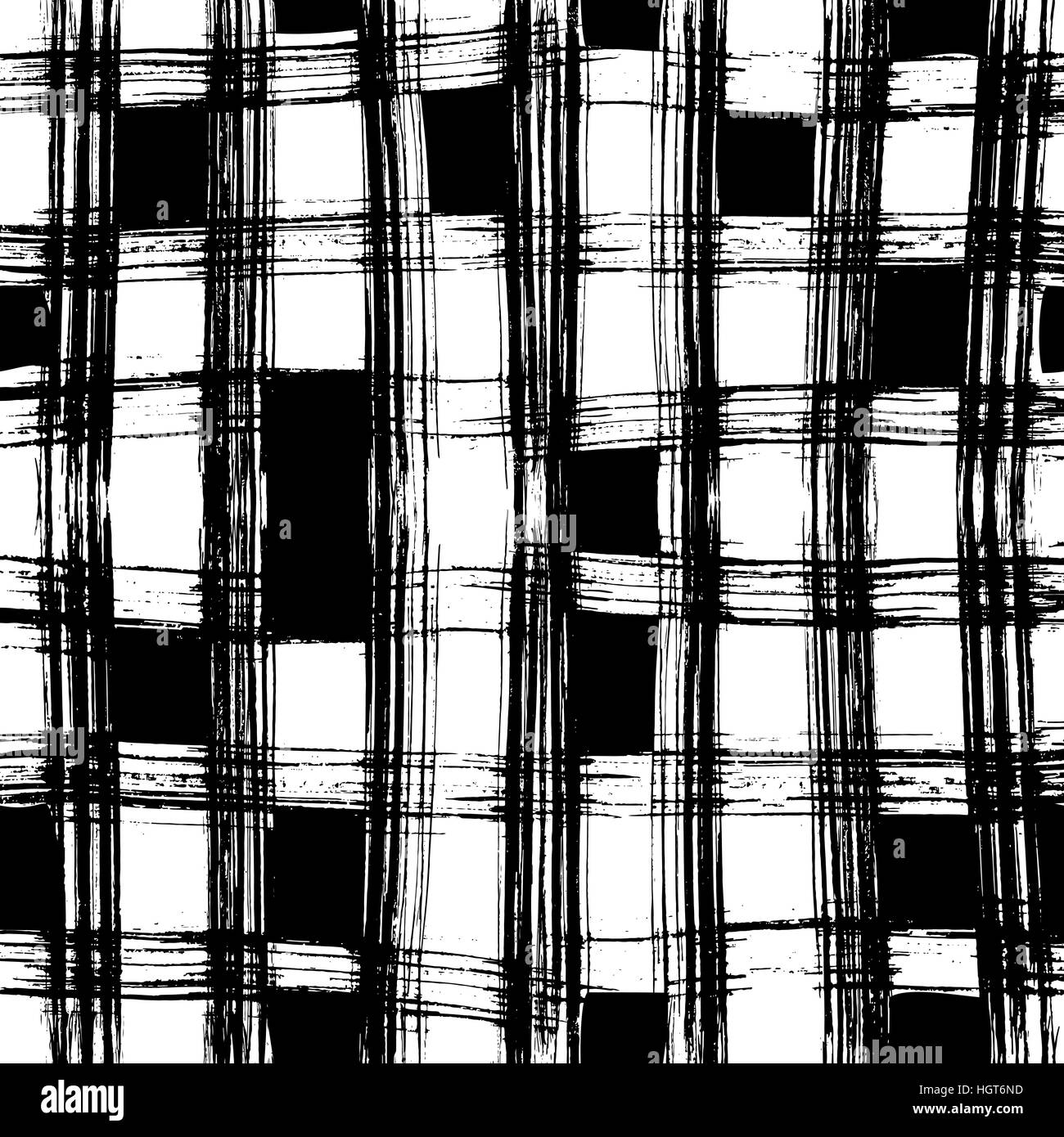 Seamless black and white pattern with hand drawn horizontal and