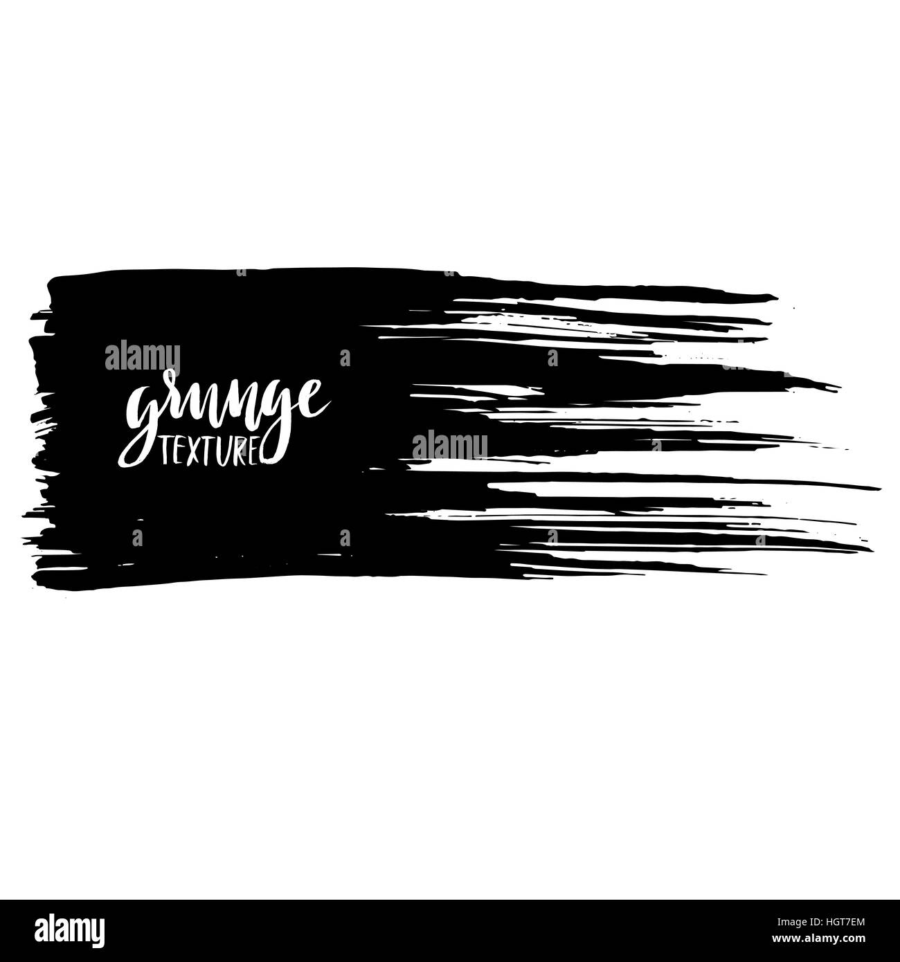 Black ink vector brush stroke isolated on white background. Vector ...