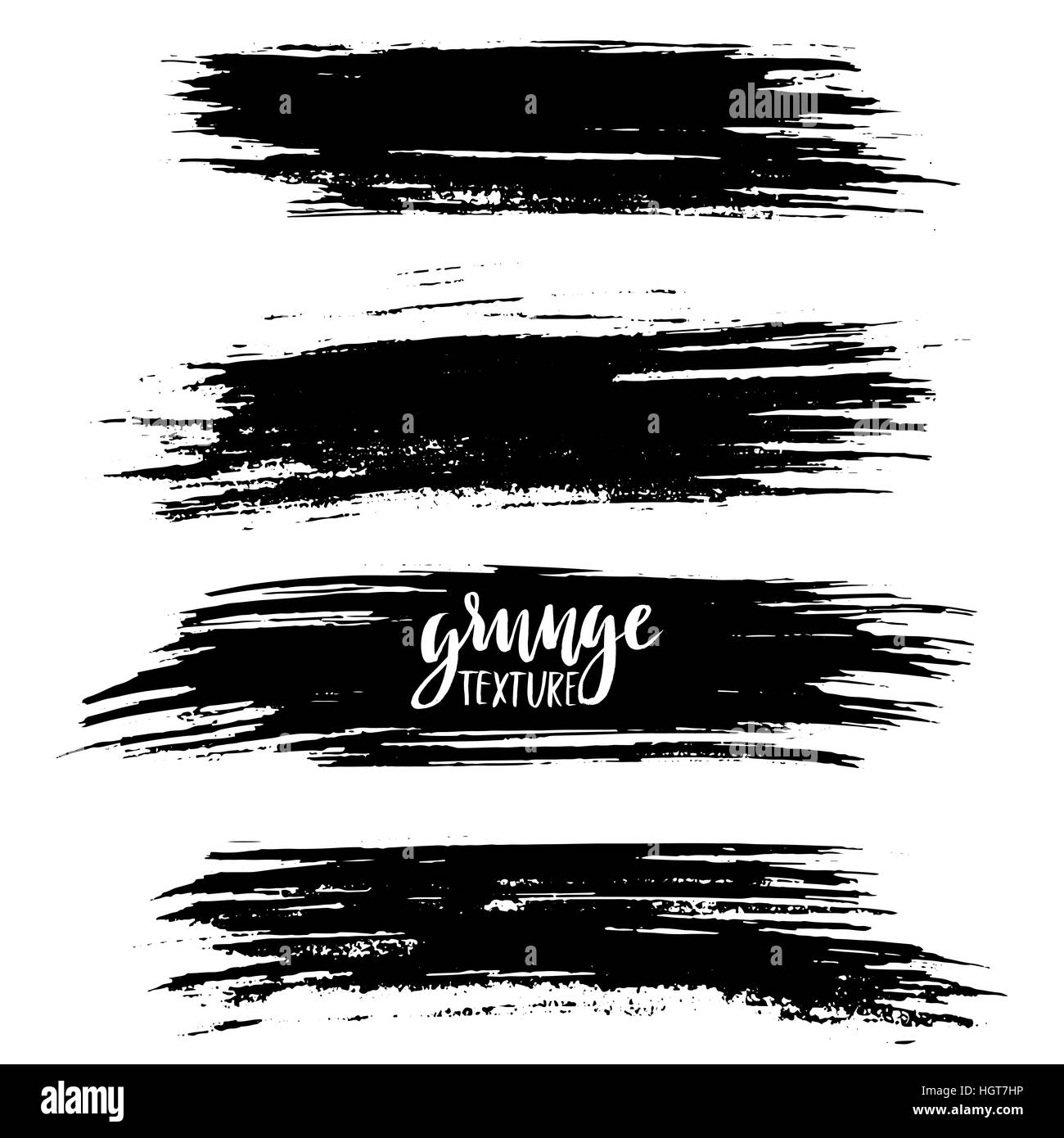 Black ink vector brush strokes isolated on white background. Vector ...