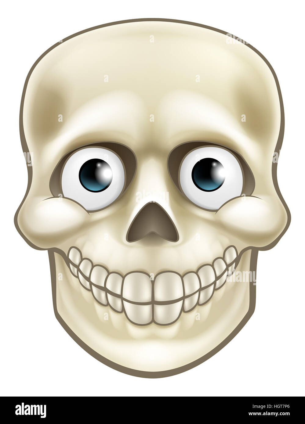 Cartoon Halloween skull skeleton character illustration Stock Photo