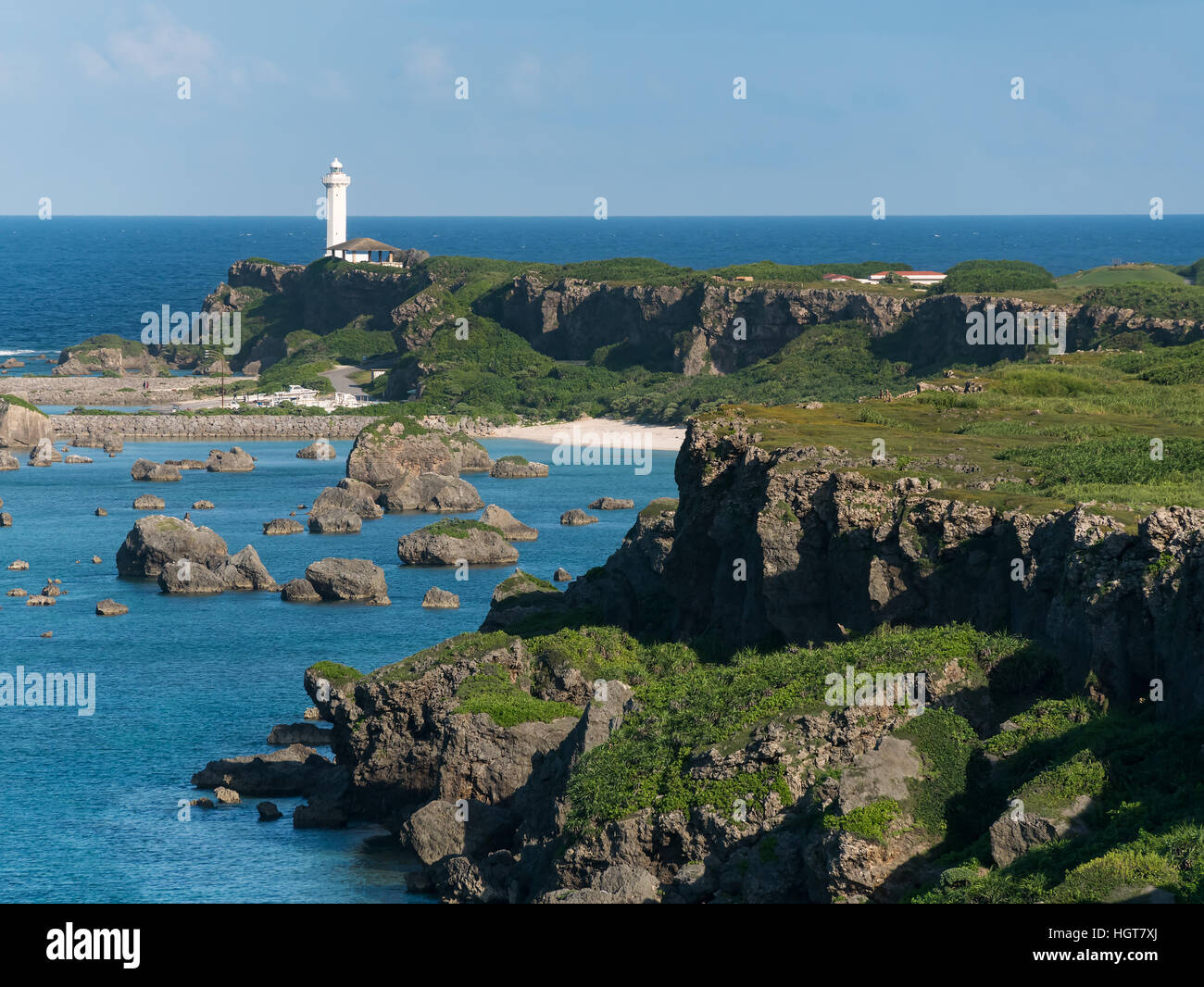Cape of Higashi Henna Zaki of Miyako Island in Okinawa, Japan. Stock Photo