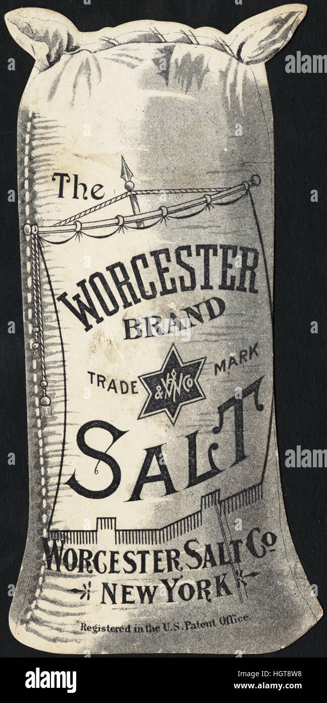 The Worcester brand salt [front] Food Trade Card Stock Photo Alamy