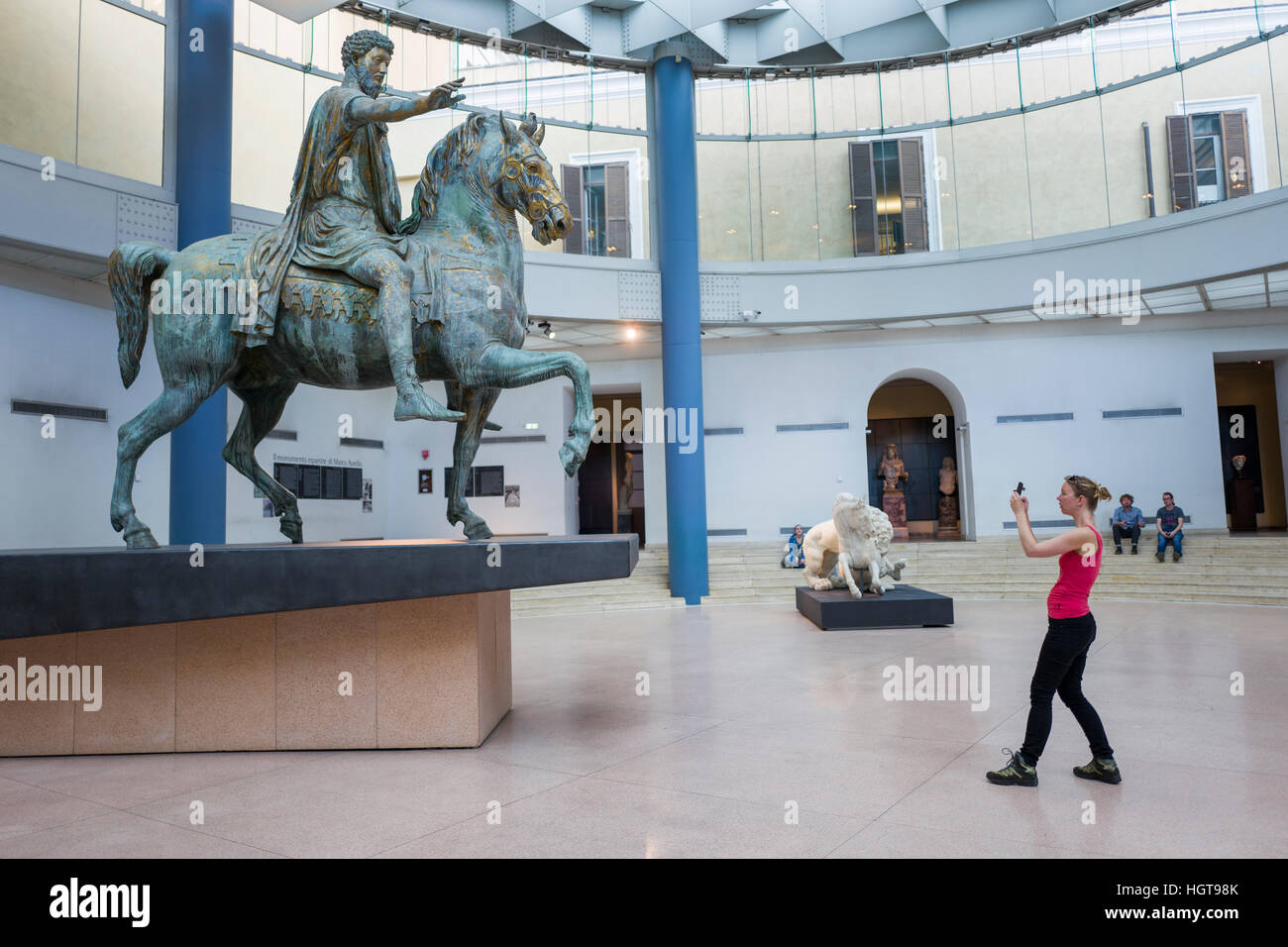 Roman bronze statue of Marcus Aurelius displayed in the Capitoline ...