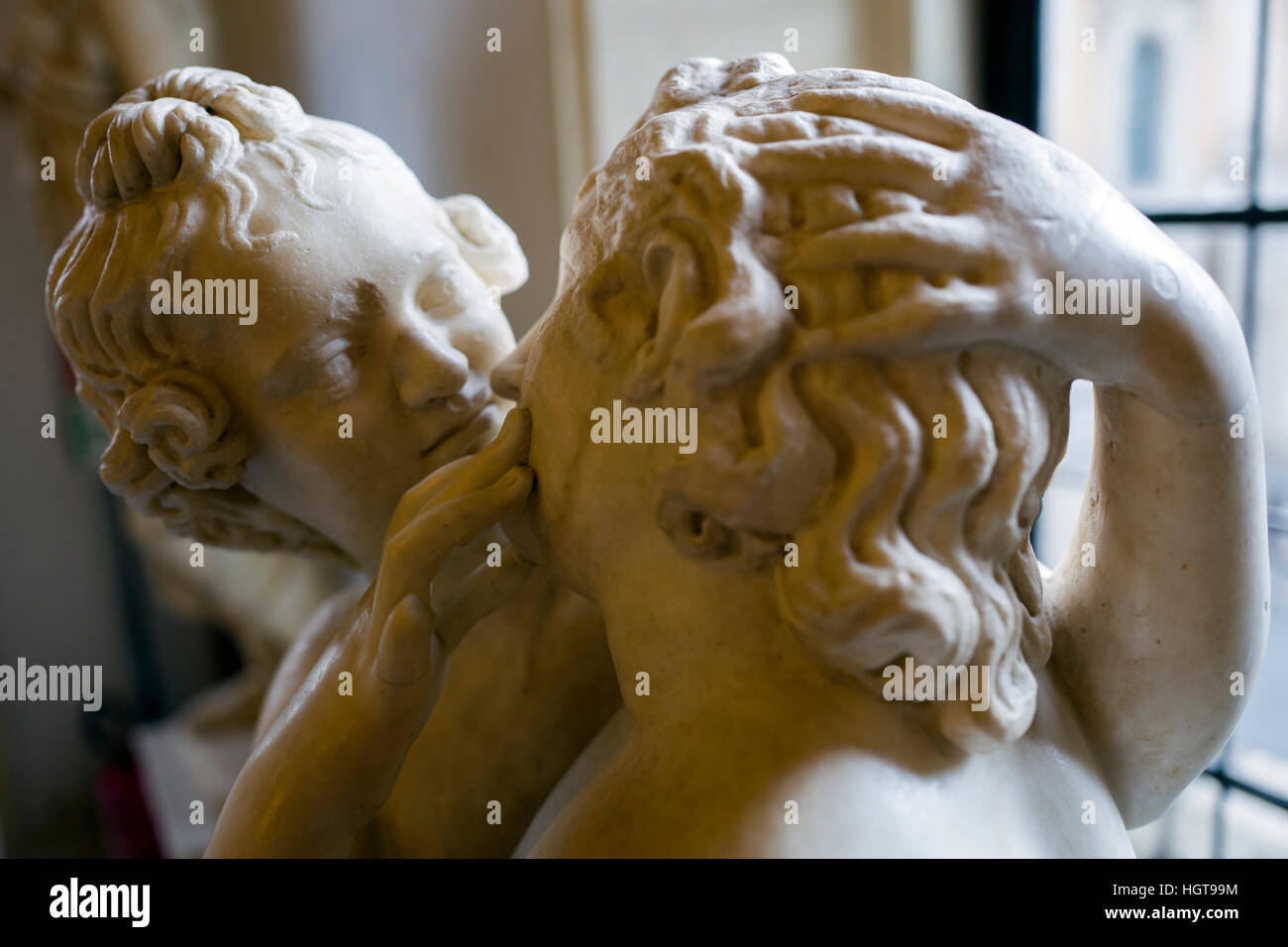 Statue of Cupid and Psyche in Capitoline Museum in Rome Stock Photo