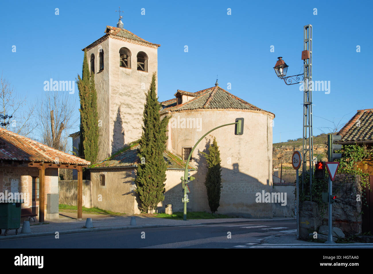 Segovia - The romanesque church Iglesia de San Marco. Stock Photo