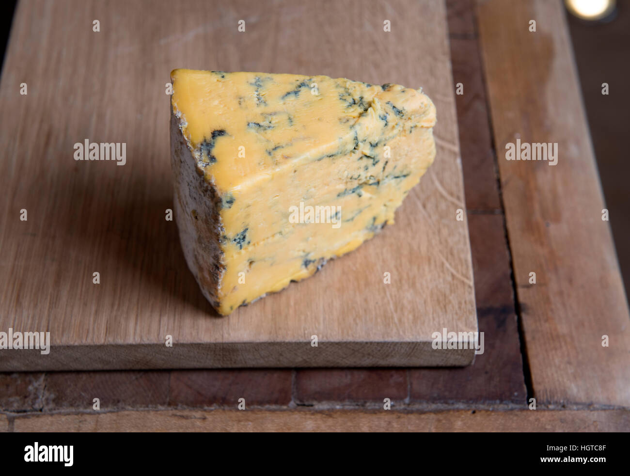 A wedge of Shropshire Blue cheese Stock Photo Alamy