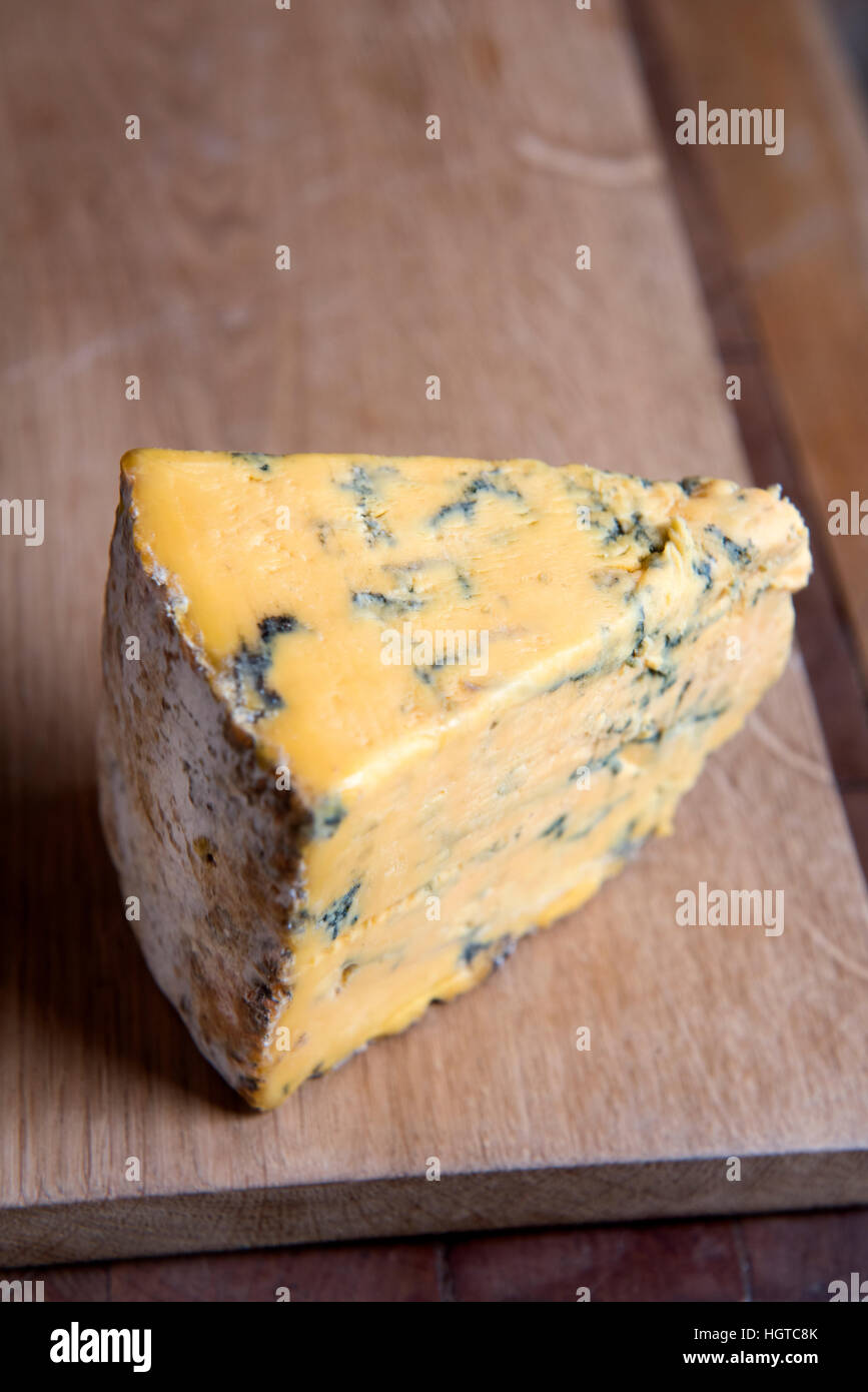 A wedge of Shropshire Blue cheese Stock Photo - Alamy