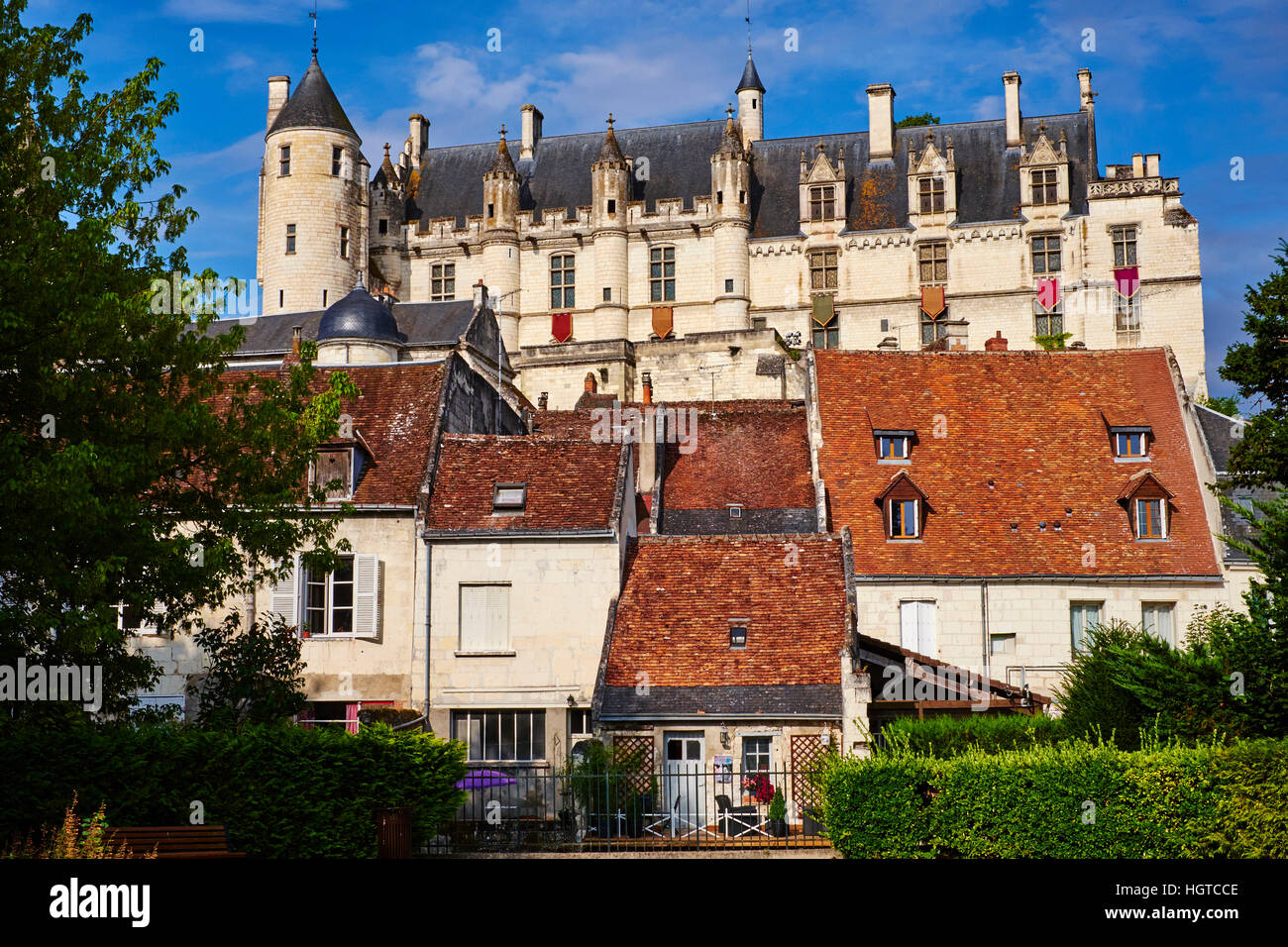 France, Indre-et-Loire (37), Loches, Royal castle and dwelling Stock Photo