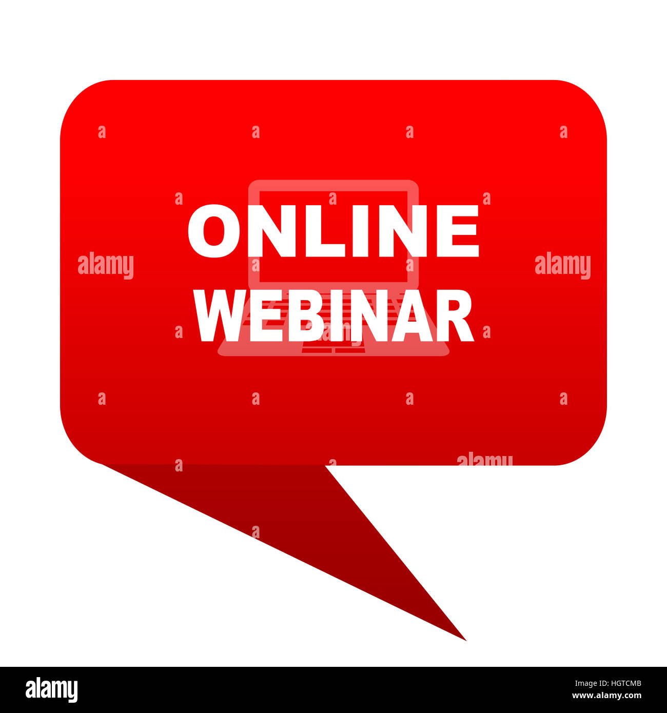 online webinar bubble red icon Stock Photo - Alamy