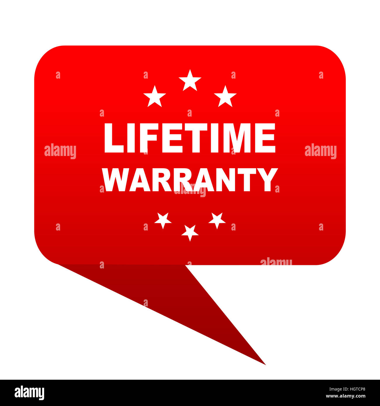 lifetime warranty bubble red icon Stock Photo Alamy
