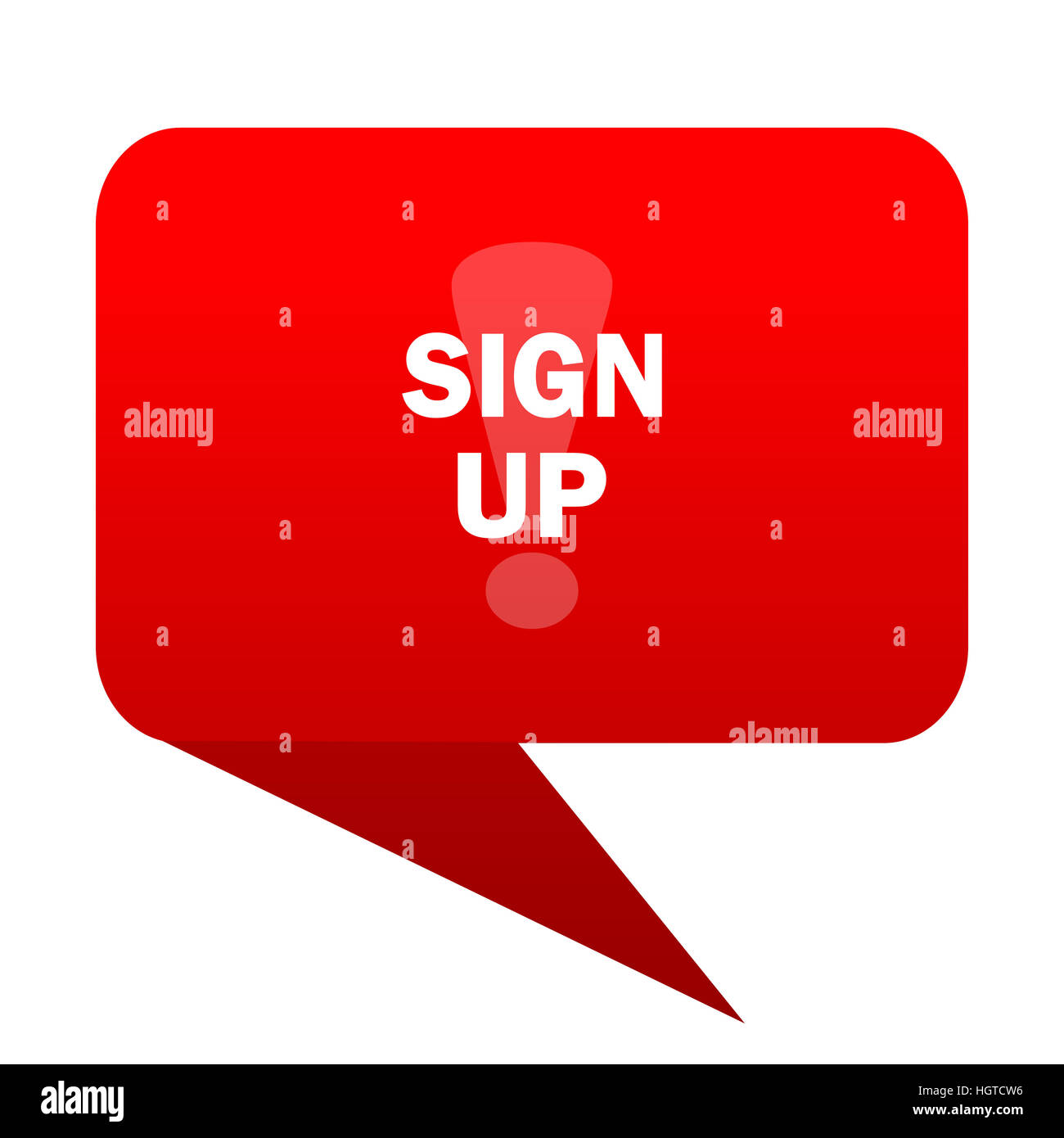sign up bubble red icon Stock Photo - Alamy