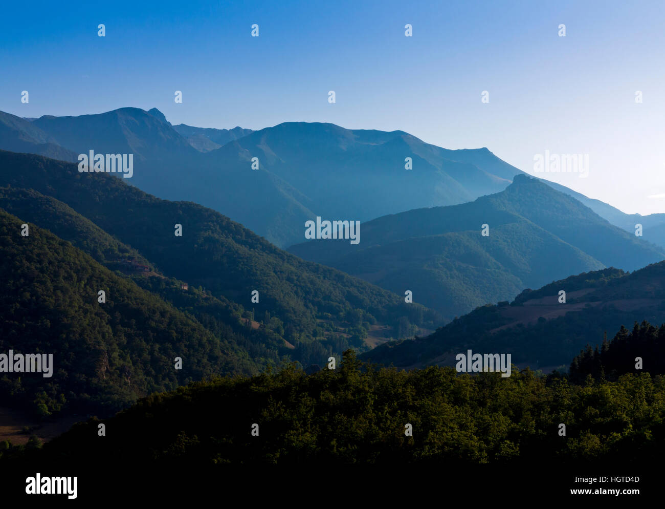 Mountains in the Vega de Liebana region of the Picos de Europa National Park near Potes in Cantabria northern Spain Stock Photo