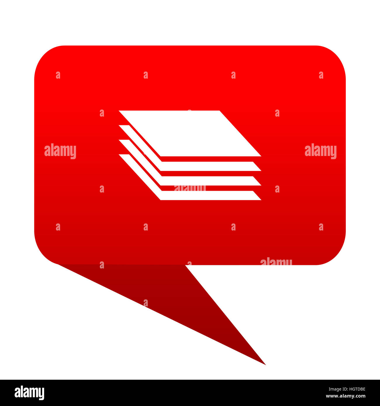 layers bubble red icon Stock Photo
