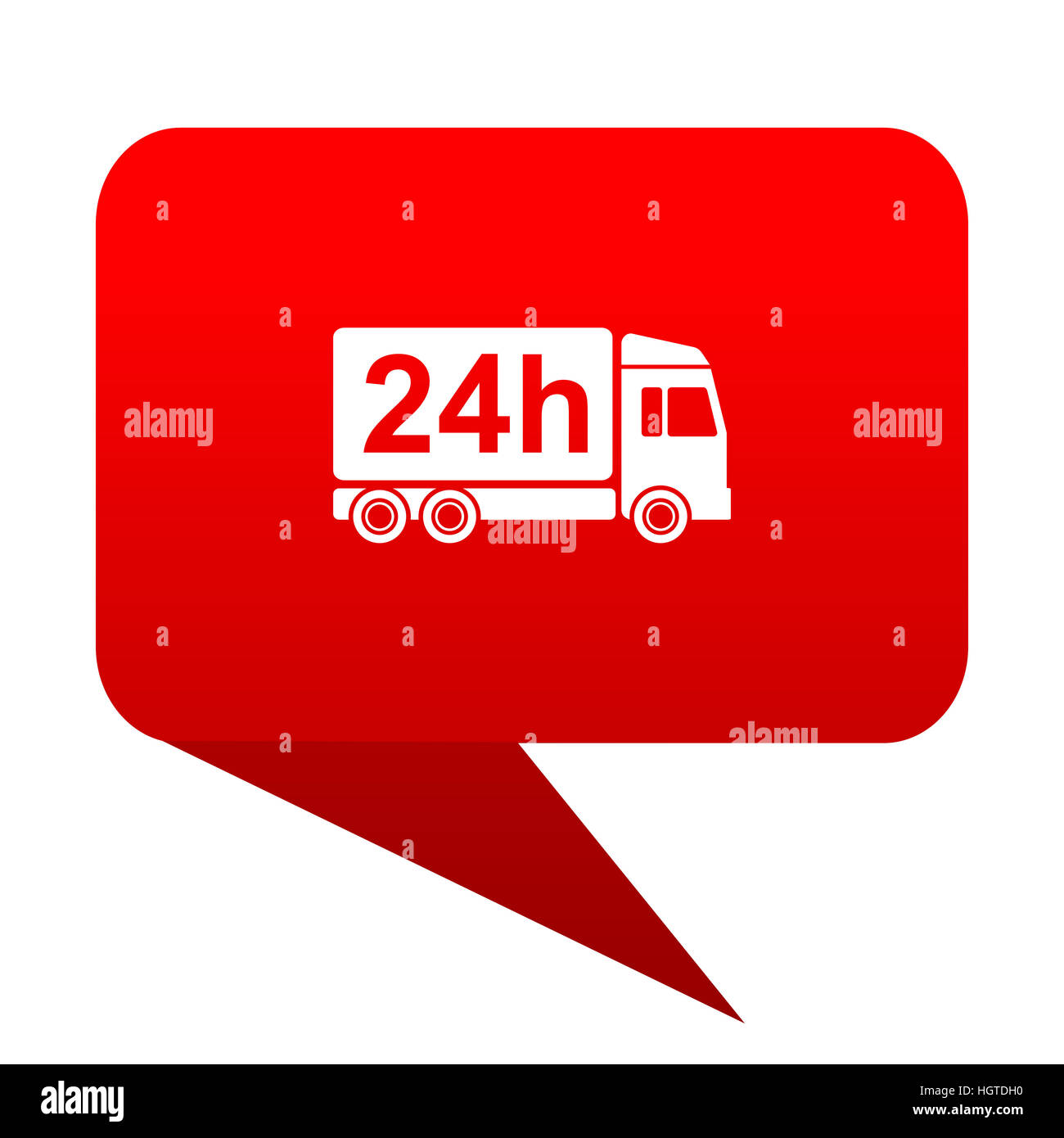 delivery bubble red icon Stock Photo - Alamy