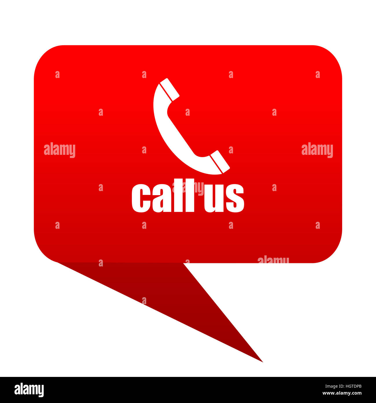 call us bubble red icon Stock Photo - Alamy