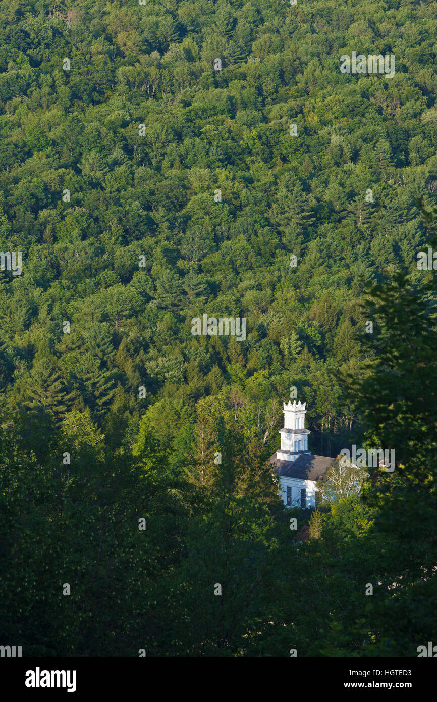 The Union Church (1844) as seen from Tyringham Cobble in Tyringham