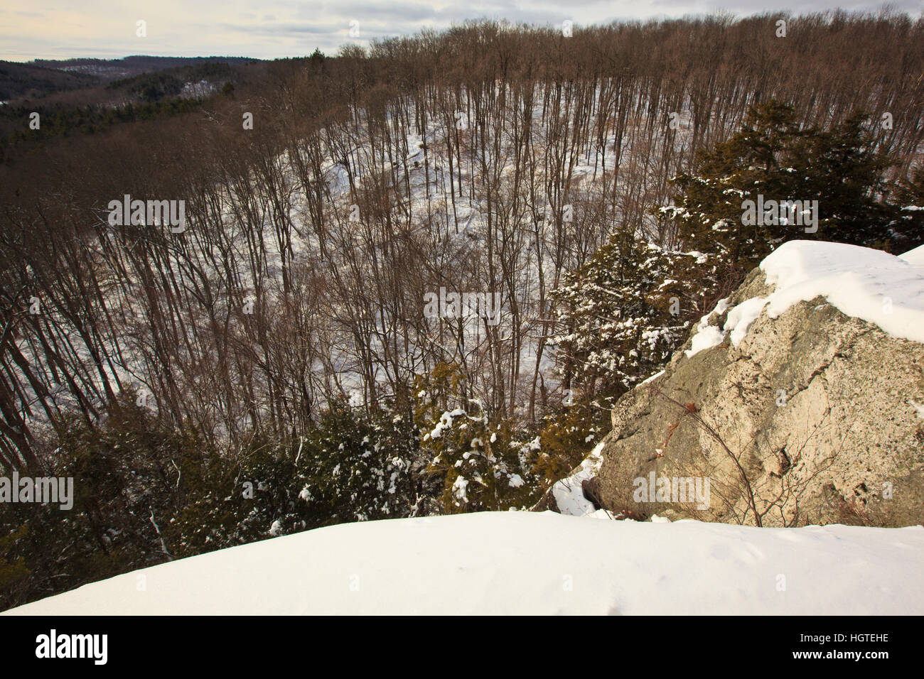 Winter on top of Pony Mountain at the Chapel Brook Reservation in