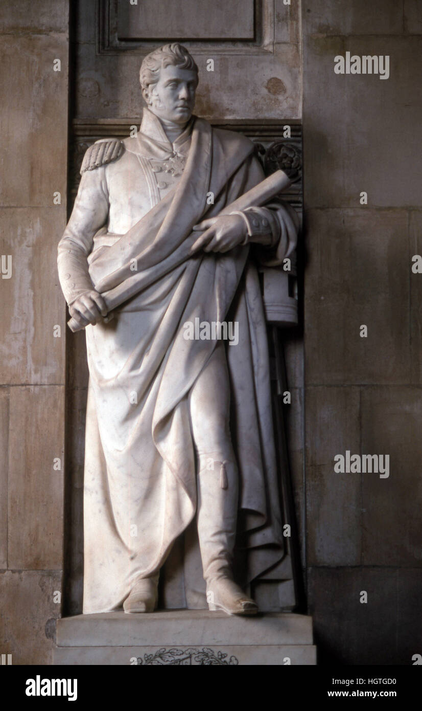 Statue of Sir William Hoste  1st Baronet in St. Paul's Cathedral Stock Photo