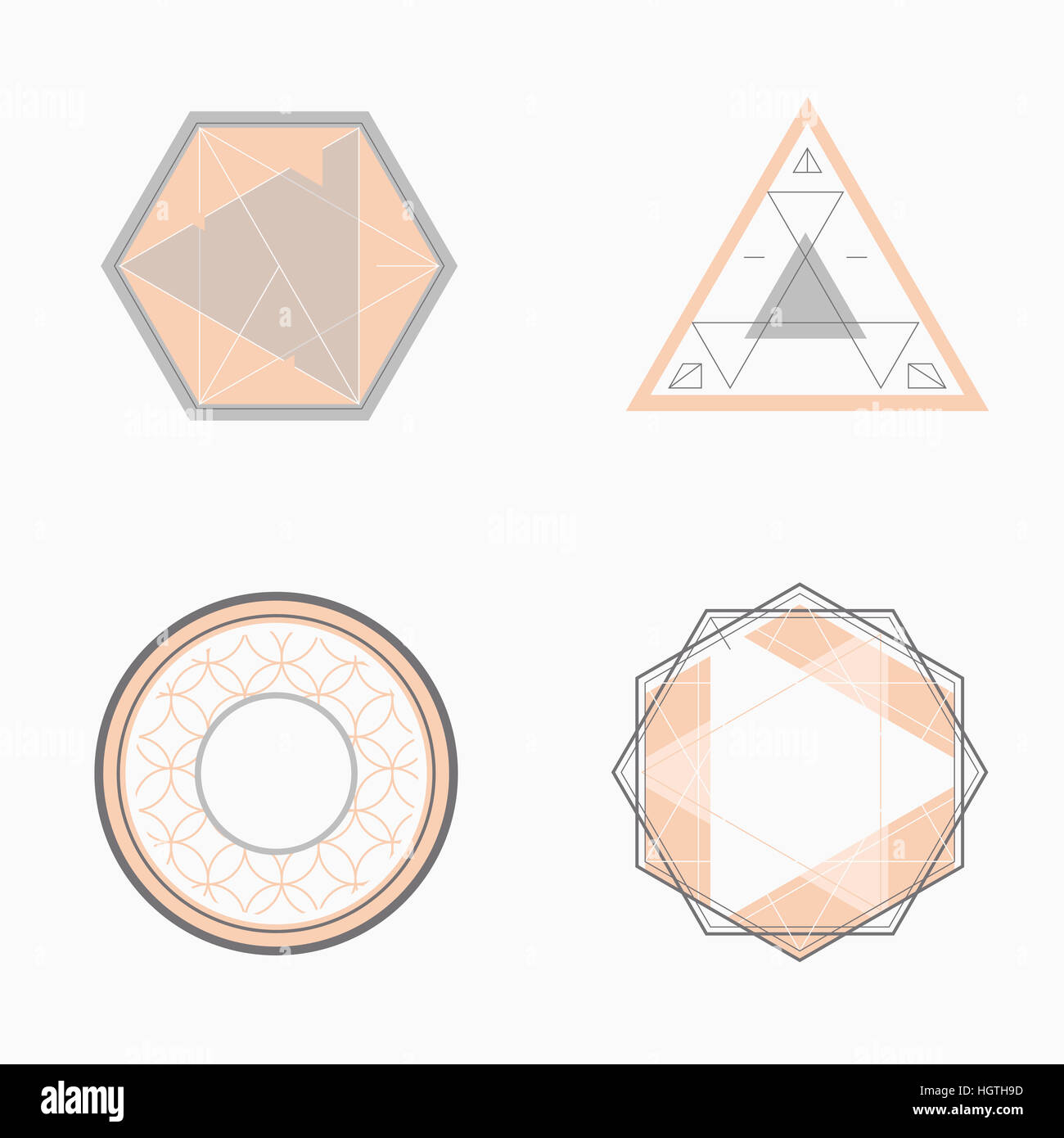 Various emblem labels with geometric figures Stock Photo Alamy