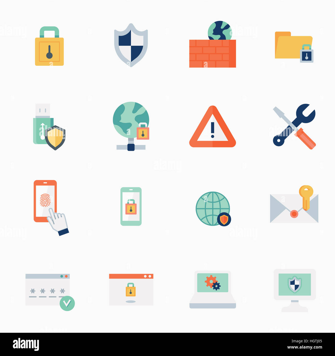 Various icons related to security Stock Photo - Alamy