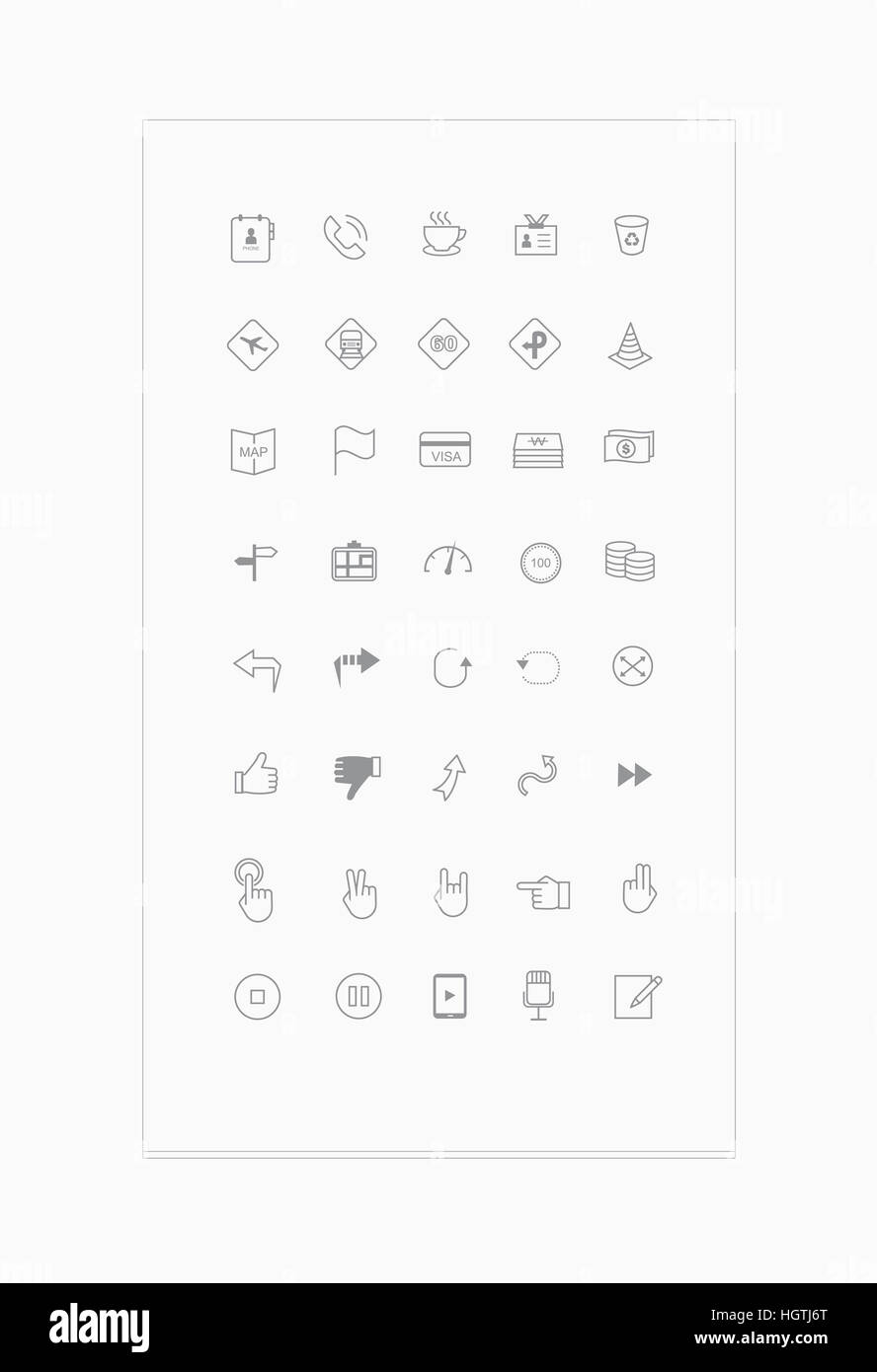 Set of various line icons Stock Photo - Alamy