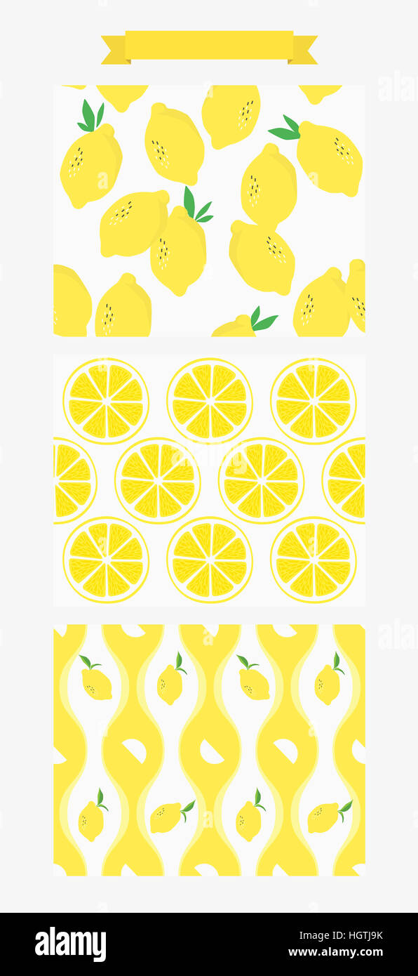 Card with patterns of lemon Stock Photo - Alamy