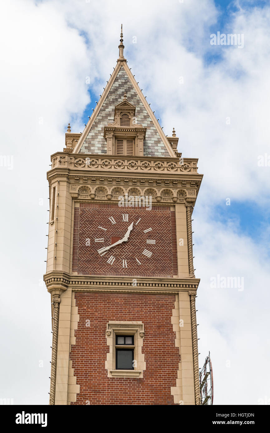 Brick Clock Tower in San Francisco Building Stock Photo